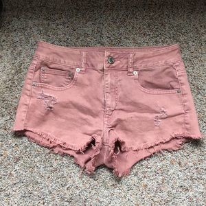 Rose Colored American Eagle High Waisted Shorts